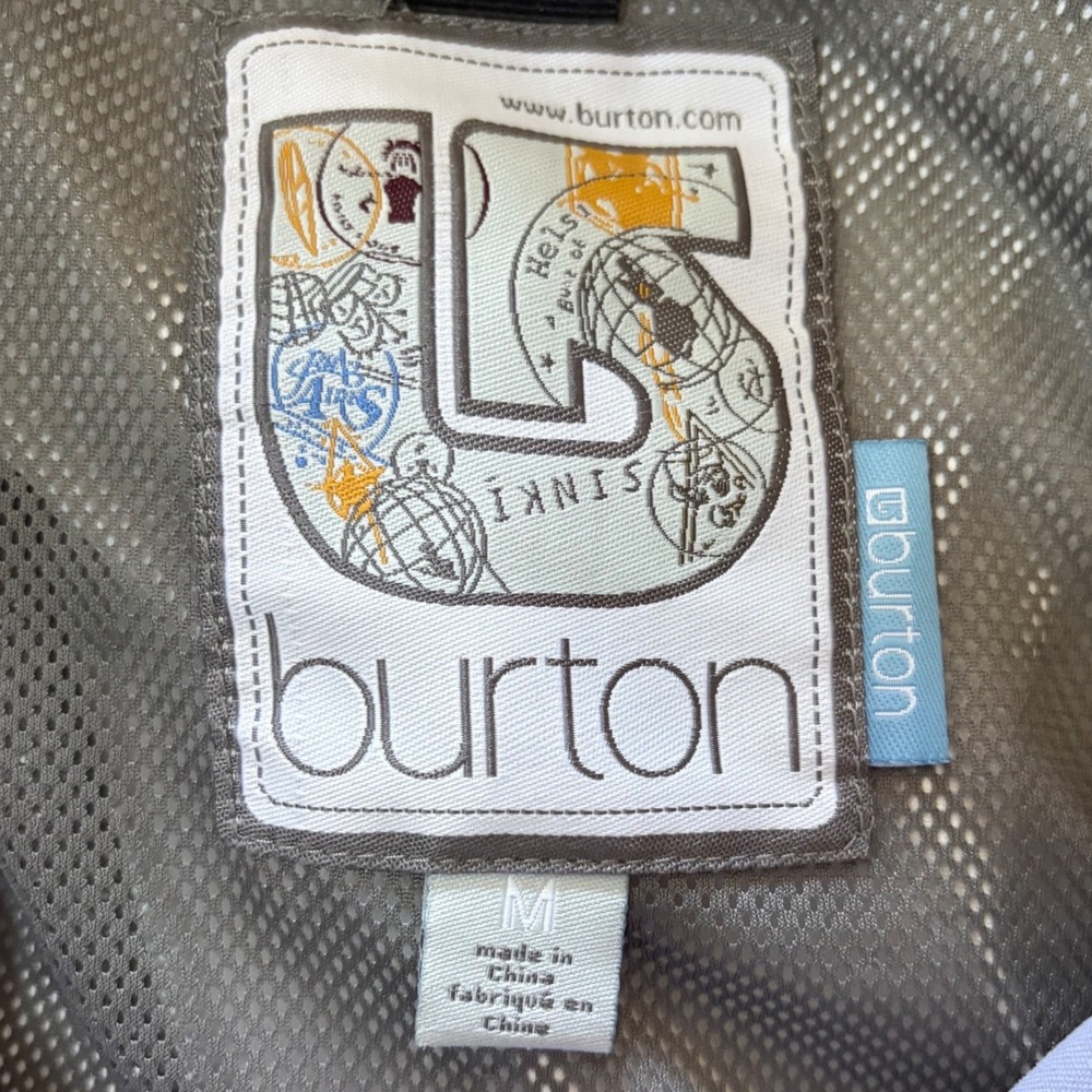 Burton Snowboard Jacket Womens Medium Grey Periwinkle Hooded Shell Coat EUC - Picture 3 of 5